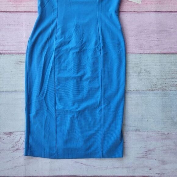 NWT Alexia Admor Cobalt‎ Blue V-Neckline Cap Sleeve Midi Dress Size Large - Picture 5 of 7
